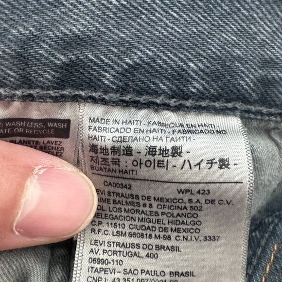 Levis 501 Jeans Mens 32x34 Black Original Fit Straight Leg Button Fly - Picture 2 of 14